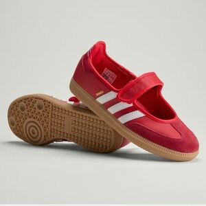 NWOT Adidas Red Samba Jane Shoes, Women’s 10.5